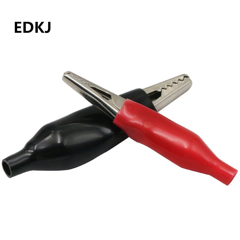 10pcs 28/35/45mm Metal Alligator Clip Crocodile Electrical Clamp for Testing Probe Meter Black and Red with Plastic Boot
