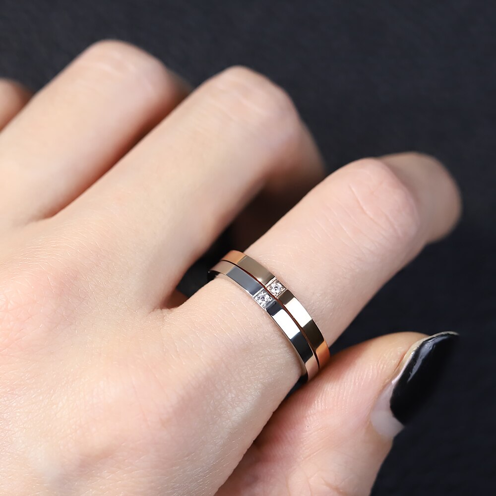 Anillo de acero de titanio fino coreano con – Grandado