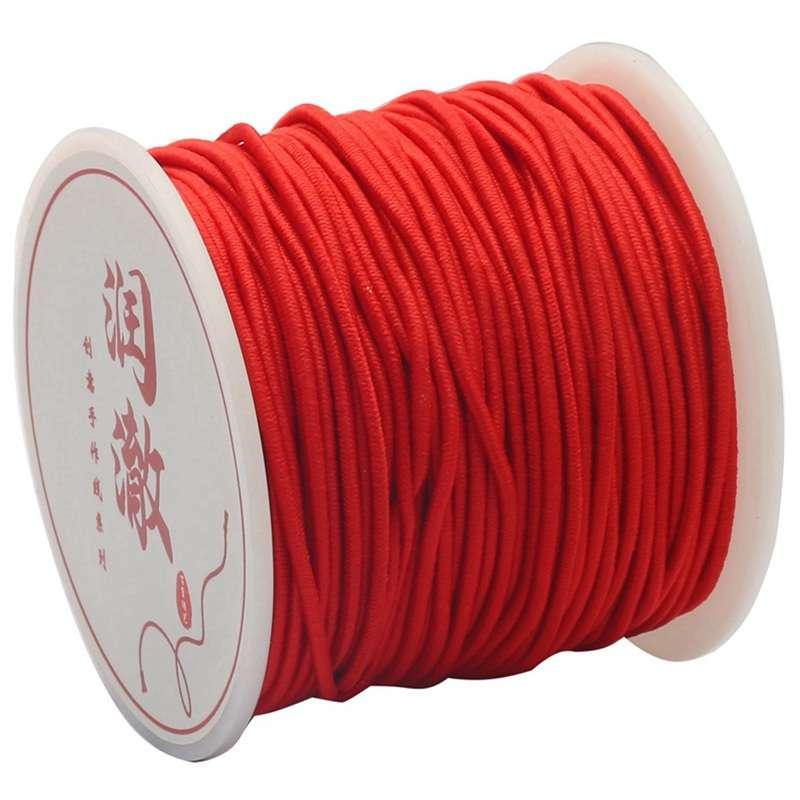 50 m/rolka mocne elastyczne frezowanie przewód 0.8-1.5mm do bransoletek Stretch Thread String naszyjnik komponenty do biżuterii DIY linia produkcyjna: Red / 1.5mm 50Meters