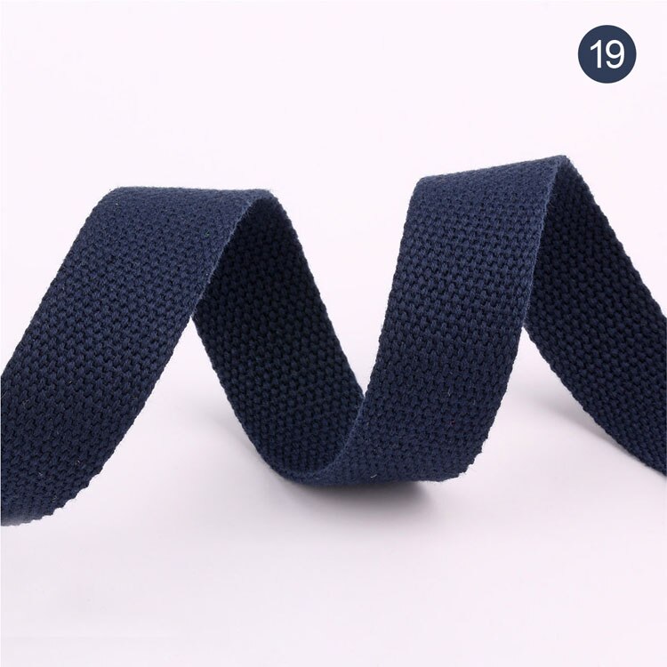 20mm 50 Yards Soft Cotton Canvas Webbing Strap for Backpack 1.2mm-1.5mm Thickness Bias Tape Bag Strap Sewing Ribbon 19 Colors: Navy blue 20mm