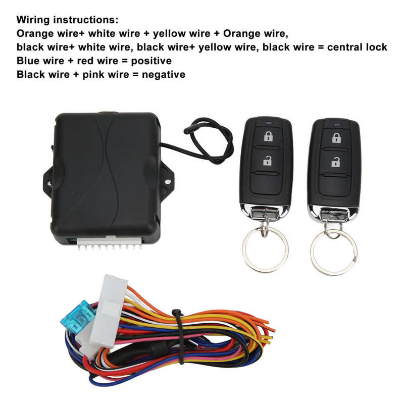 Remote Control Central Kit Keyless Entry System ABS Universal with 2-Button Controller for All 12V Models