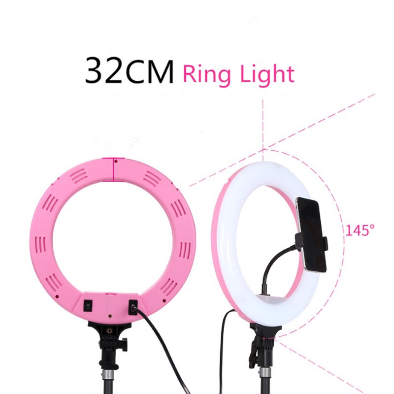 32cm Camera Studio Ring Light Video LED 3500-5600K Beauty Ring Light Photography Dimmable Ring Lights For Selfie Live Show
