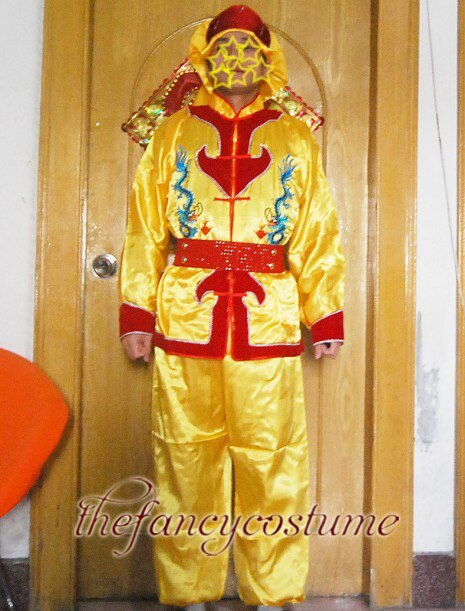 Yellow Chinese Male Dragon Dance Lion Dance Performance Costume Spring Festival Lantern Festival