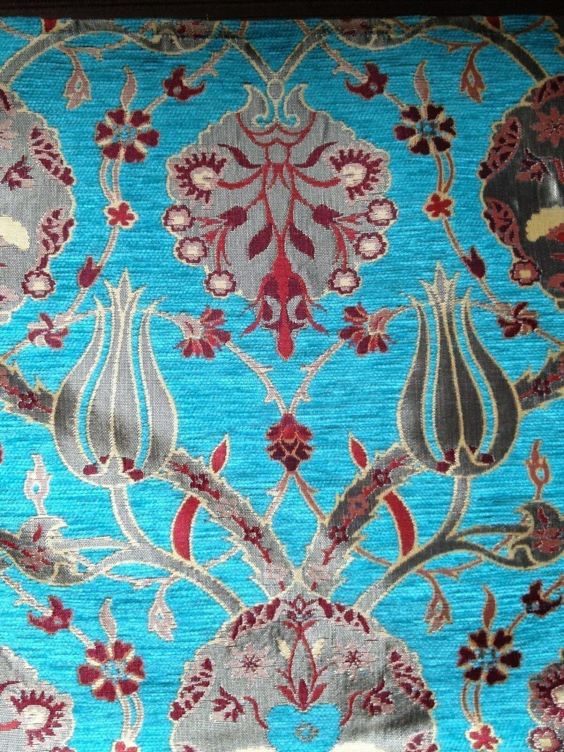 Turkse Ottomaanse Stijl Chenille Kussen Kussensloop 17 "x 17" BLAUW