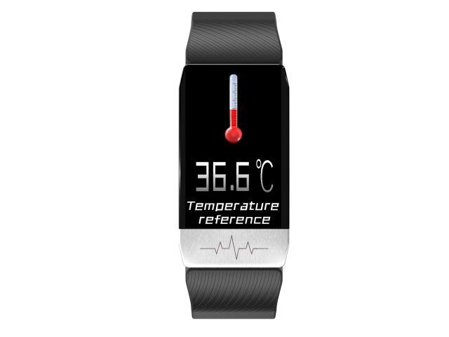 DTNO.I Smartwatch T1s - Body Temp EKG PPG - Heart Rate Monitor - Fitness Tracker for iOS Android: Black