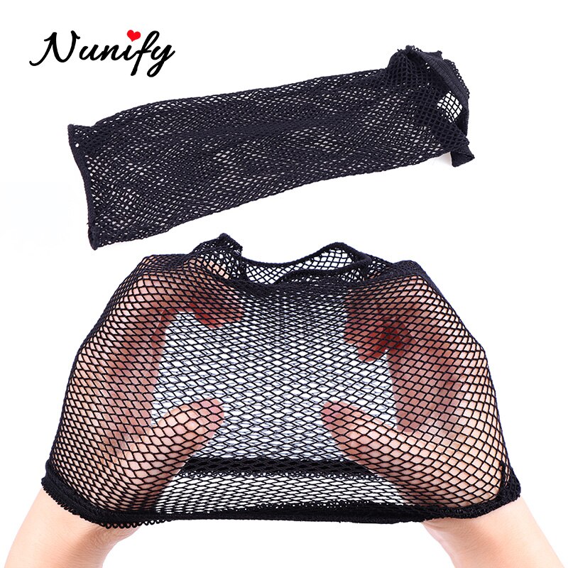 Nunify 2Pieces/Pack Wig Cap Hair Net For Weave Hairnets Wig Nets Stretch Mesh Wig Cap For Making Wig Free Size Black Beige Color