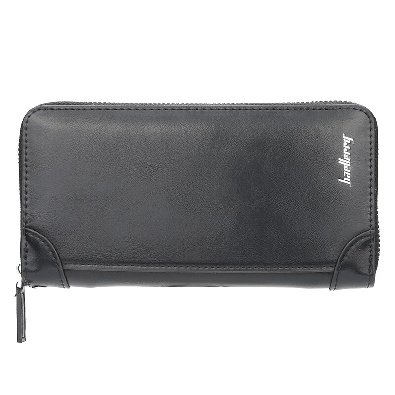 Baellery portefeuille hommes longs portefeuilles en cuir fermeture éclair hommes portefeuille mâle pochette porte-carte décontracté téléphone argent sac à main