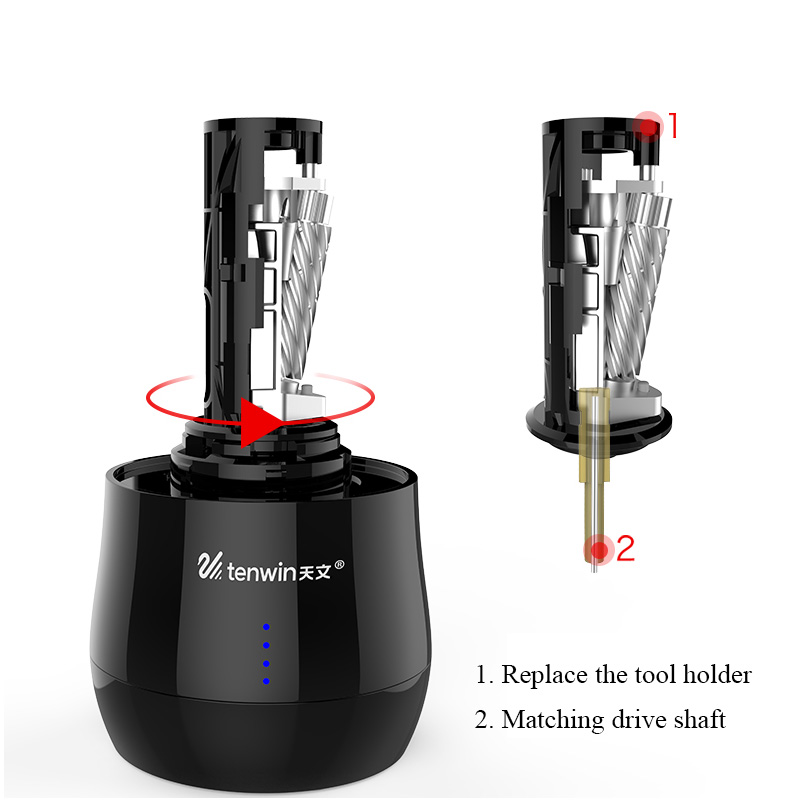 Tenwin elektrisk automatisk blyantspidser batteridrevet/stikbar/usb multifunktionel blyantspidser til skitseblyanter 8009