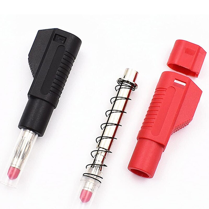 10 Sets Retractable Sheath 4Mm Banana Plug Connectors Stackable Wire Solder Multimeter Test Leads Ends Plugs Adapter