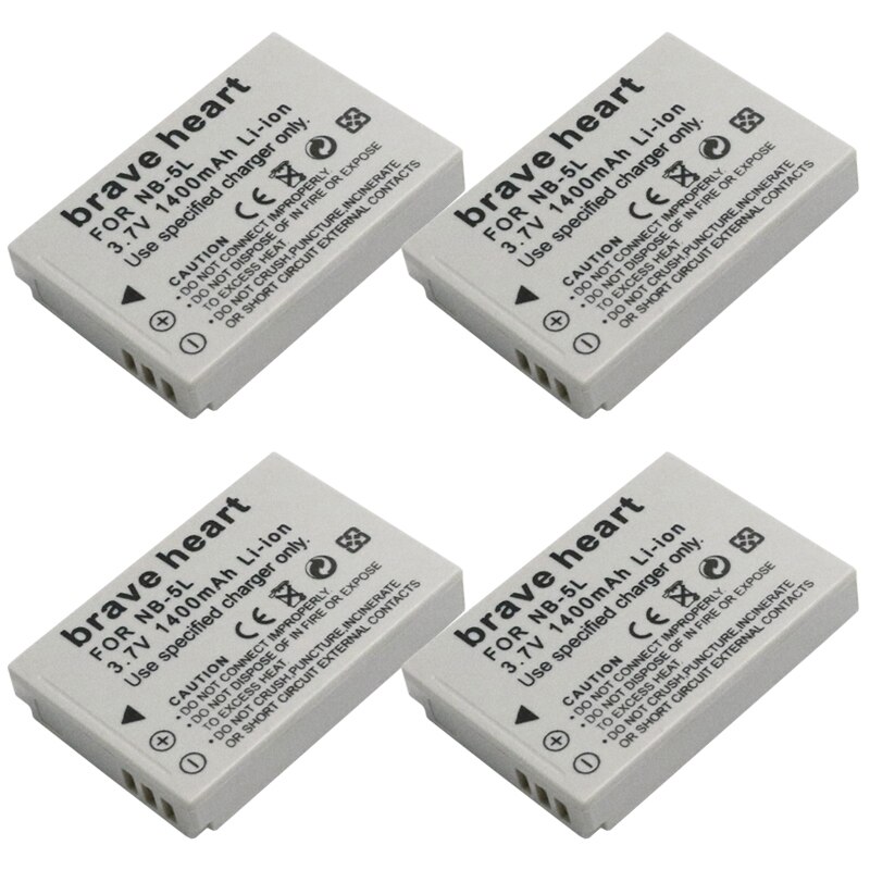 4x Bateria NB-5L NB 5L NB5L Batterie + LCD Ladegerät Für Kanon S110 SX200 SX210 SX220 SX230 IST HS IXUS 850 870 800 860 990 SD kamera: 4Batterie