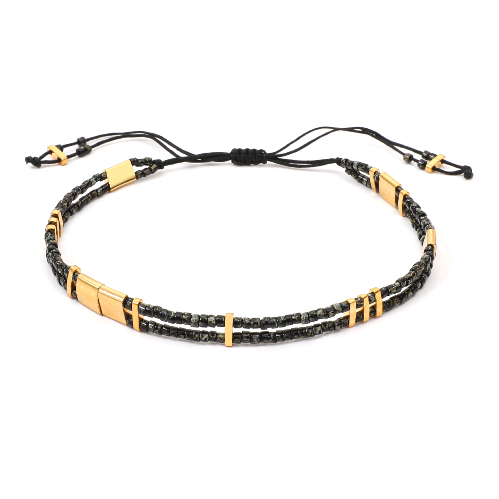 Pulseras de cuentas de Tila de cristal de la amistad para mujer, pulsera Miyuki de esmalte ajustable a distancia bohemia, brazalete con dijes, joyería: Marrón rojizo