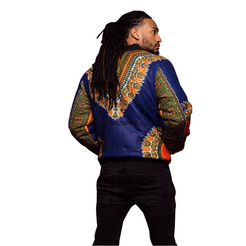 Afrikanske mænd jakke print rich bazin langærmet afrika traditionel dashiki retro frakke til herretøj s-xl
