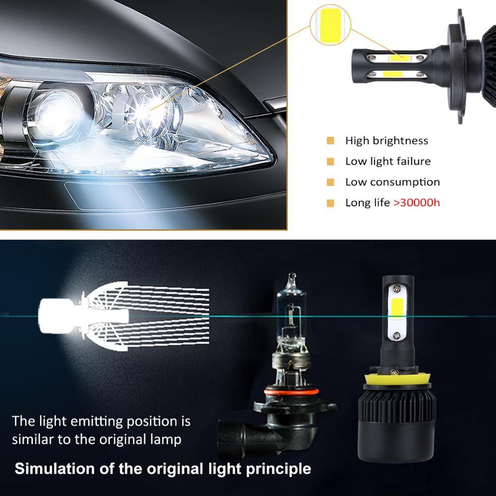 Mini storlek bil strålkastare  h4 h7 led 6500k h1 h9 h11 led lampa auto dimljus 12v för kia rio / ceed / sportage / sorento / cerato / picanto