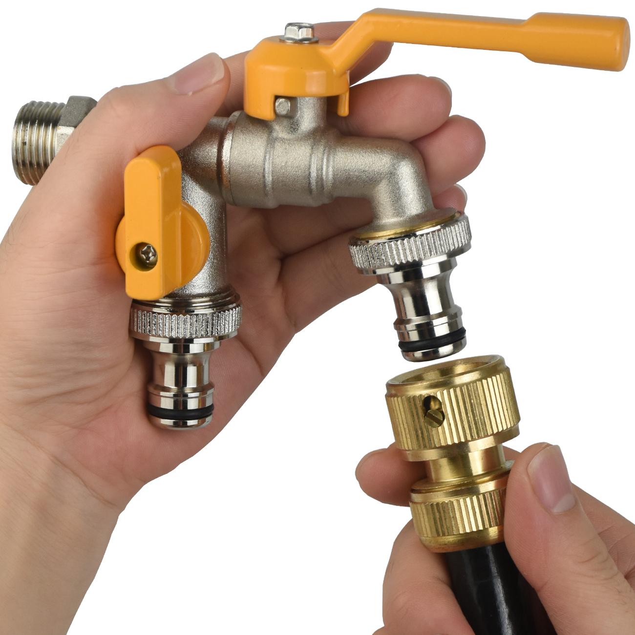 Gartenschlauch Messing Wasserhahn Wasserhahn Adapter 1/2'' IBC Wassertank Anschluss 2-Wege 1-Wege Bewässerung Joint Ersatz Fitting Kugelhahn