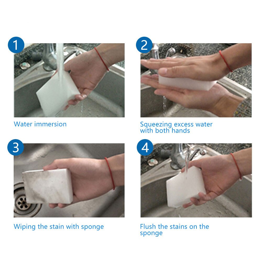 Esponja de melamina mágica para limpieza de platos, estropajo, goma de borrar, accesorios de cocina, 10 Uds.