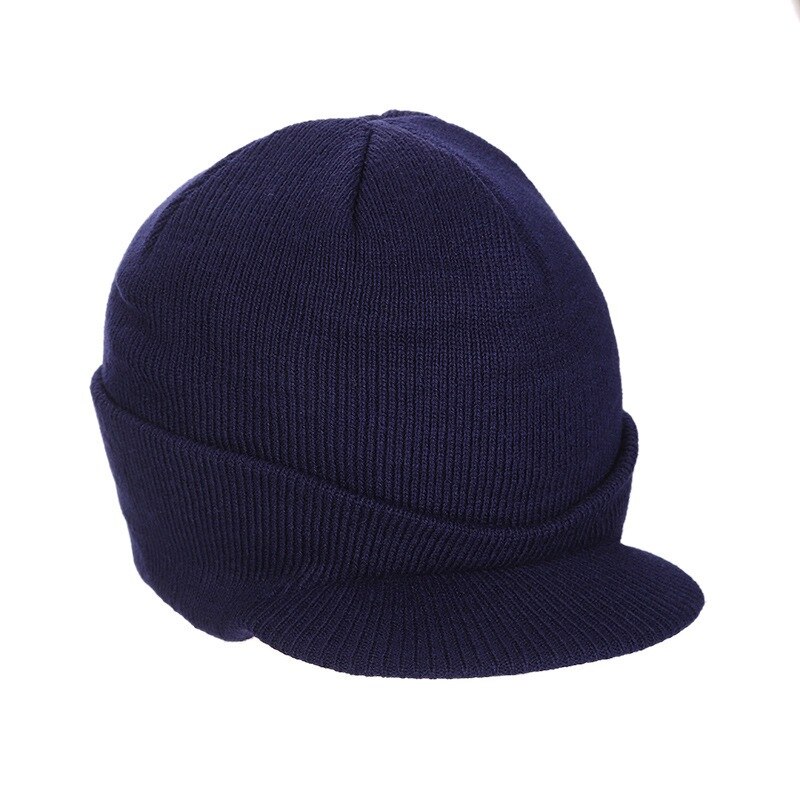 Casquettes pour hommes avec visières, chapeau de Ski à tricoter, en laine, Style militaire, garde au , couvre-chef pour les voyages en plein air, alpinisme: Bleu marine