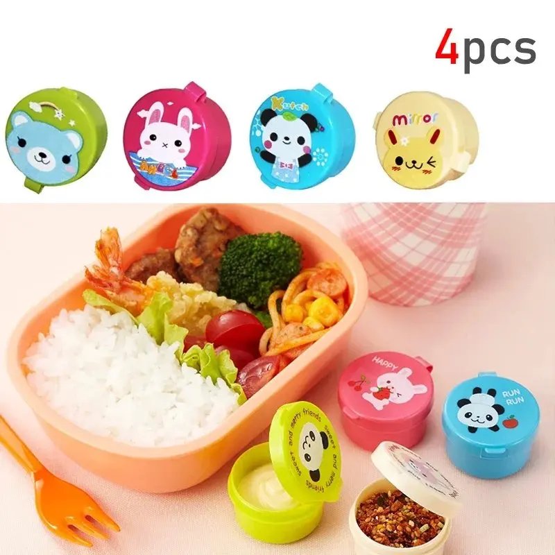 Accesorios para fiambrera Bento, selecciones de frutas y alimentos, tazas de silicona, divisores de fiambrera y bandas de silicona multiusos, estuche para salsa: Rojo