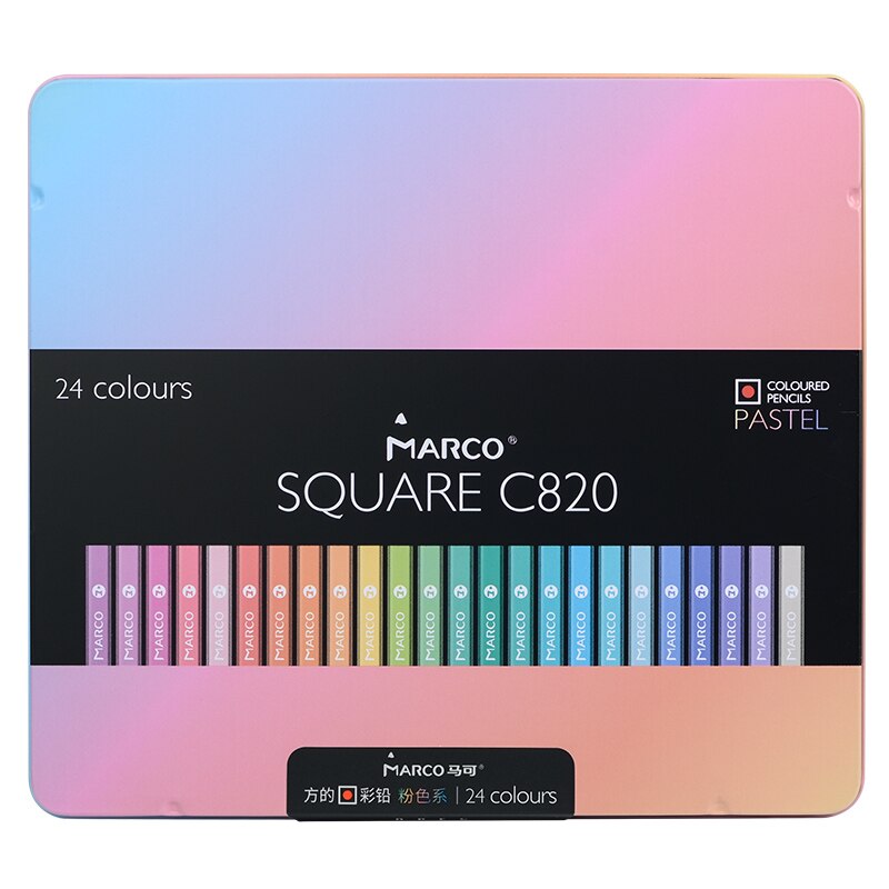 Marco Pastel Kleur Potloden Vierkante Vorm 12/24 Andstal Kleuren Potlood Lapis De Cor Professionele Gekleurde Potloden Voor School