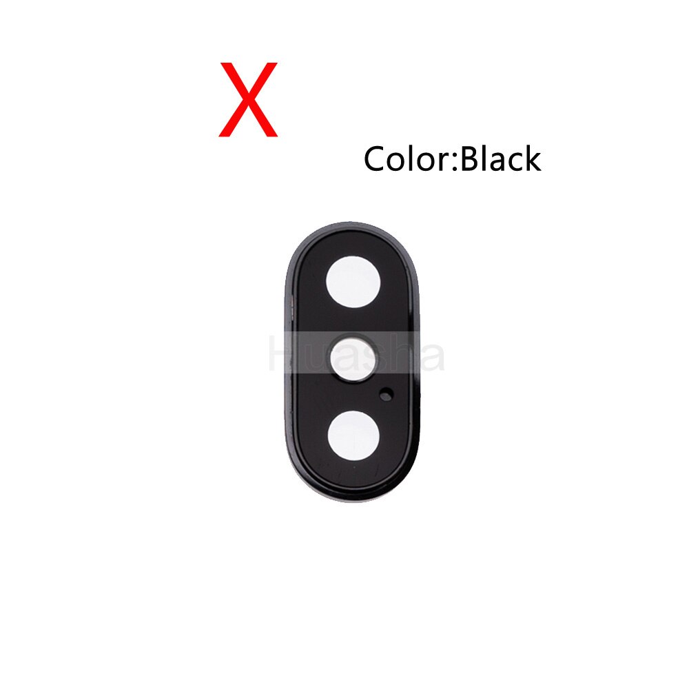 Bakre bakre kamera glass linse ring deksel for iphone  x 7 8 plus med rammeholder reservedeler