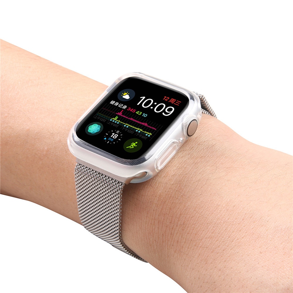 Vesker til eple se myk silikon støtfanger deksel urkasse til iwatch serie 4 rammebeskyttelse 44mm 40mm størrelse anti-sjokk