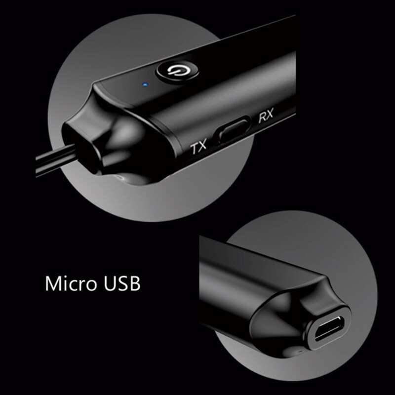 Bluetooth 5.0 Transmitter Receiver 2-In-1 Wireless Bluetooth Adapter 3.5 mm Bluetooth Audio Adapter