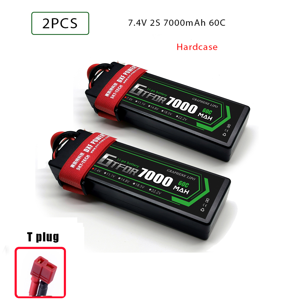 7.4V 5200 7000mAh 50C 60C 100C 120C GTFDR LiPo Battery Pack 2S HardCase For 1/8 1/10 RC Car Model Slash Emaxx