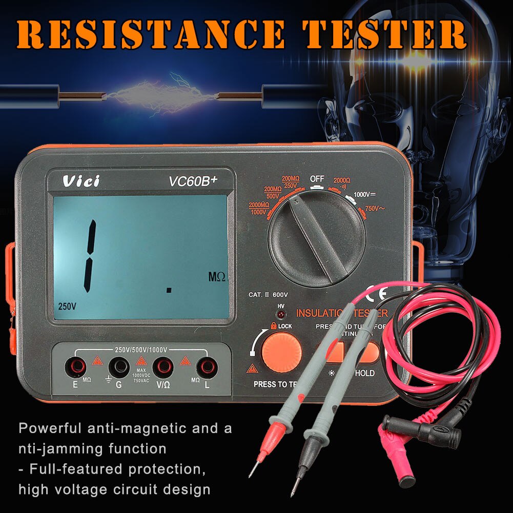 Digital Insulation Resistance Tester Megger MegOhm Meter 250V 500V 1000V DNJ998