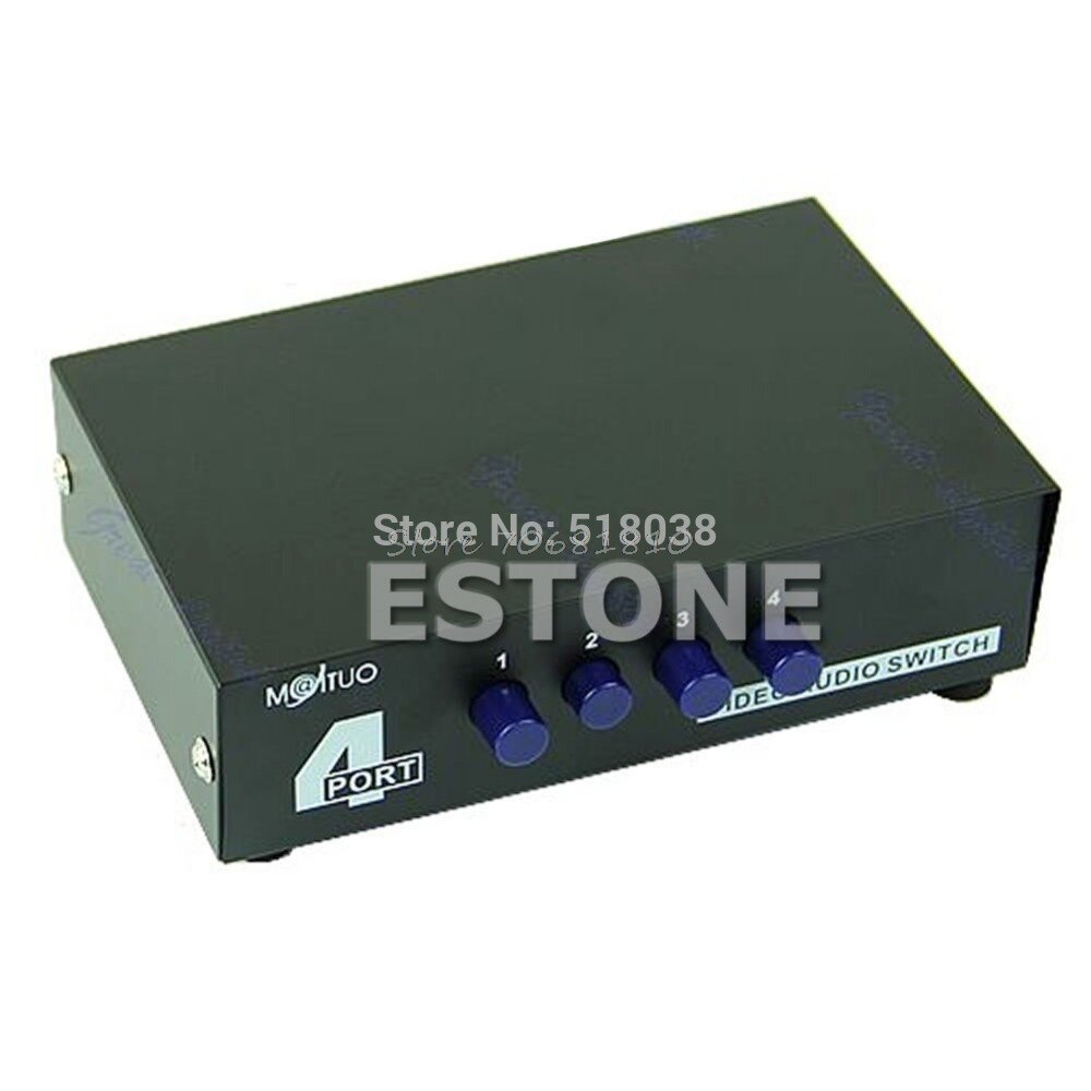 4 Port Input 1 Output Audio Video AV RCA Switch Sw... – Grandado