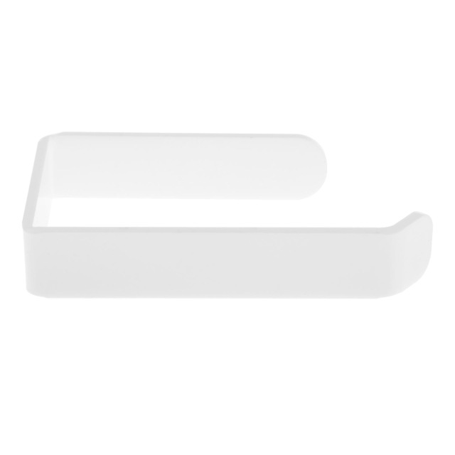 Acrylic Toilet Paper Holder Tissue Rack Wall Mounted Bathroom Kitchen Roll Holder Paper Tissue Rack Hook Modern Black Hanger: White