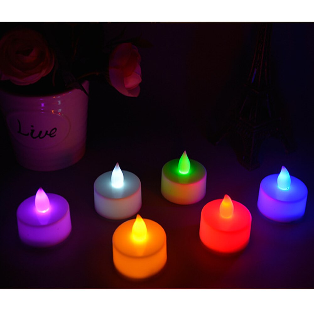 Romantic LED Candle Lamp Light Flameless Simulation Tea Light Valentine Day Wedding Candle Birthday Party Christmas Decoration