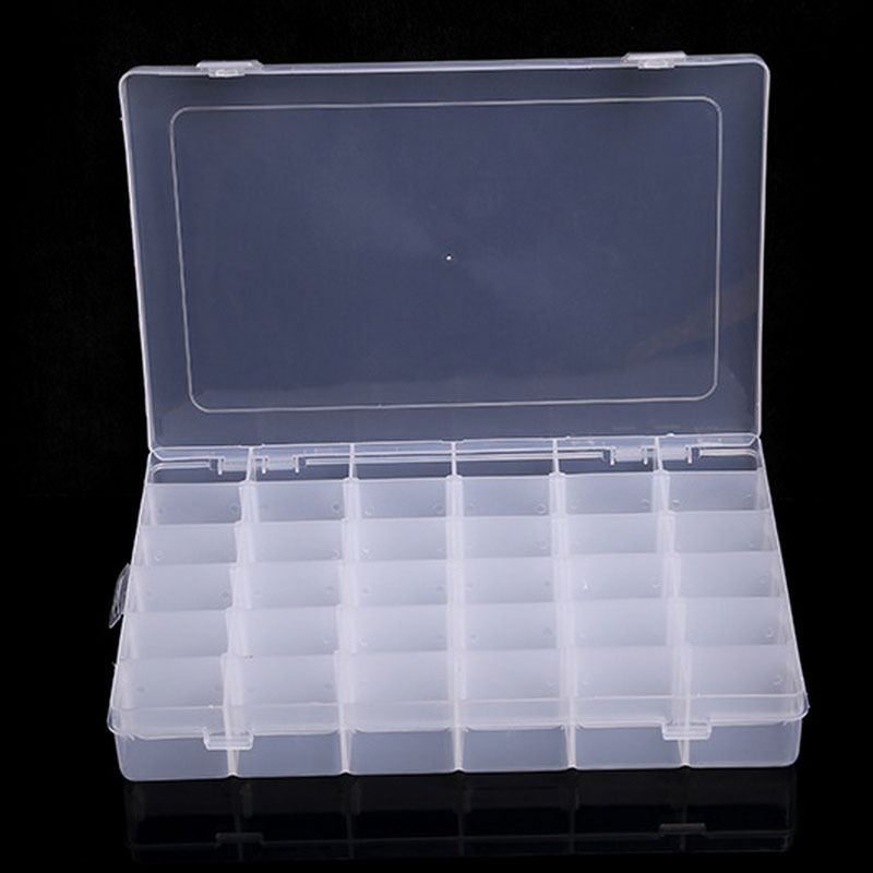 10/15/24/36 Grids Plastic Organizer Box Storage Container Jewelry Box With Adjustable Dividers For Beads Arts DIY Crafts Storage: Blue