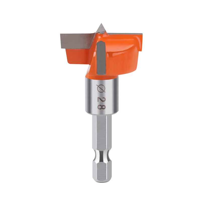16-35Mm Tungsten Carbide Hout Scharnier Boring Boor Forstner Gatenzaag Met 1/4 Hex schacht Voor Plactic Hout: 28mm