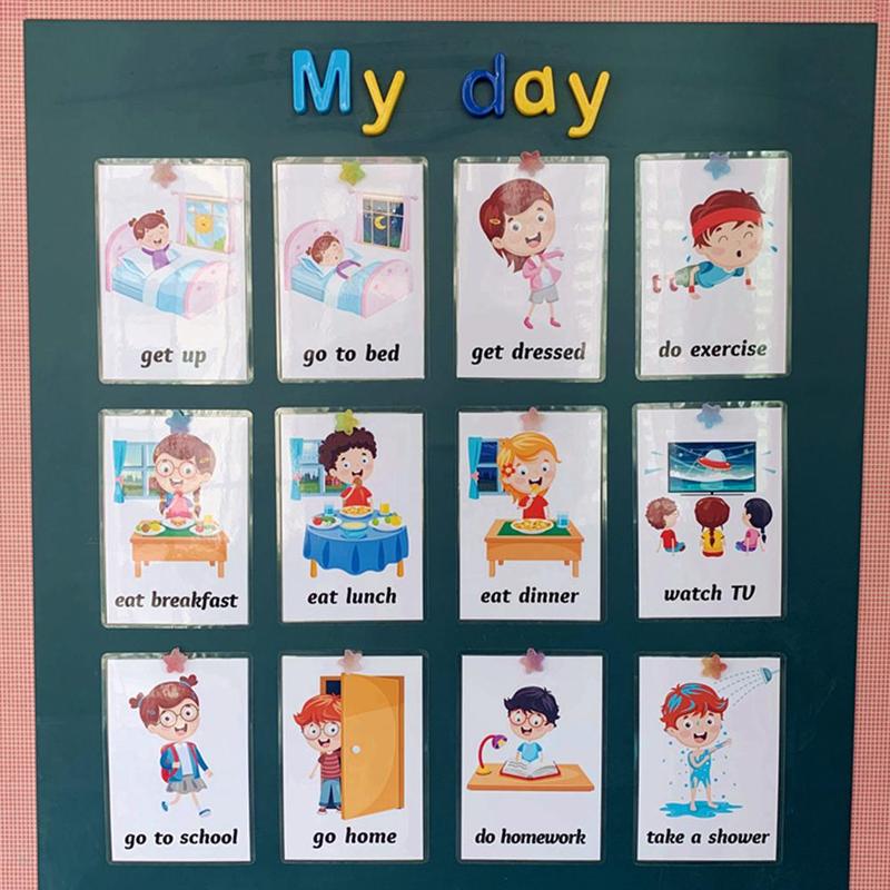 Gælder for engelsk ord flash-kort moo daglig adfærd livskort 34 autistiske baby træningskort