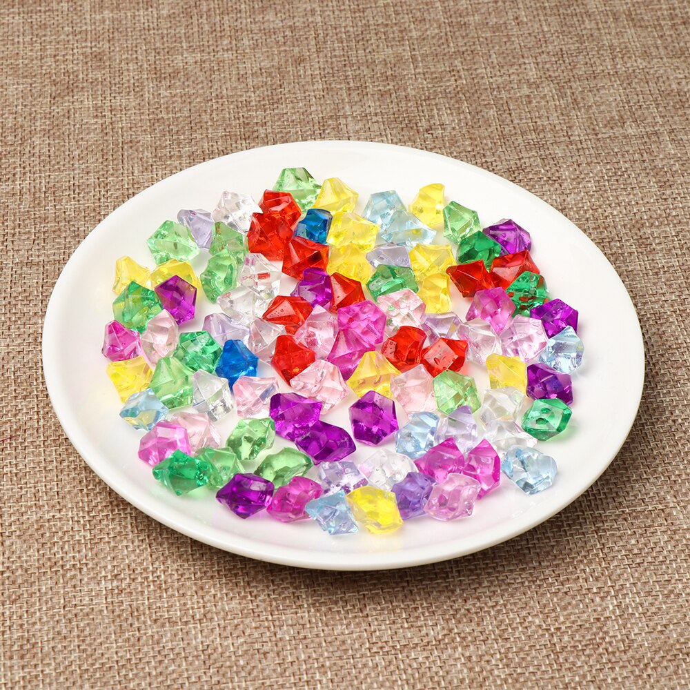 50Pcs Colorful Art Artificial Stones Crystal Ice Cubes Vase Filler Wedding Ornament Garden Cobblestones Aquarium Decoration