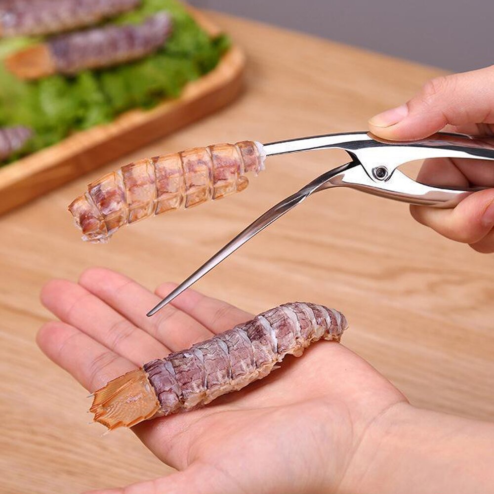 Shrimp peeler Stainless Steel Seafood Peeler Prawn Shrimp Fishing Knife Lobster Shell Remover Peel Device Kitchen Gadgets