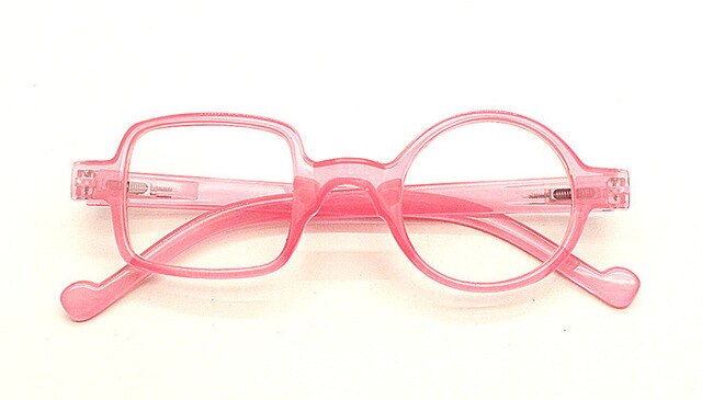 Nonor Ronde Vierkante Asymmetrische Delicate Mannen Vrouwen Leesbril Presbyopie Bril Verziendheid Brillen Optische Frame Brillen: +200 / pink