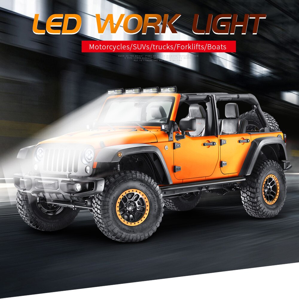 Waterproof LED Rectangular lights Car Headlamp Light Bar Fog Spot Light Motorcycle Offroad Car Boat Led Work Light