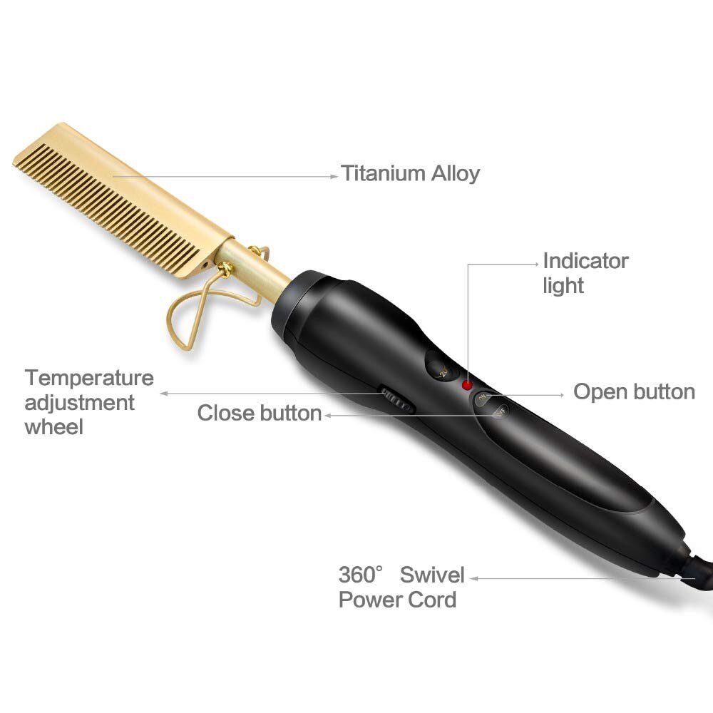 Alisador de cabelo plana ferros alisamento escova quente aquecimento pente cabelo em linha reta styler ondulação ferro modelador de cabelo pente