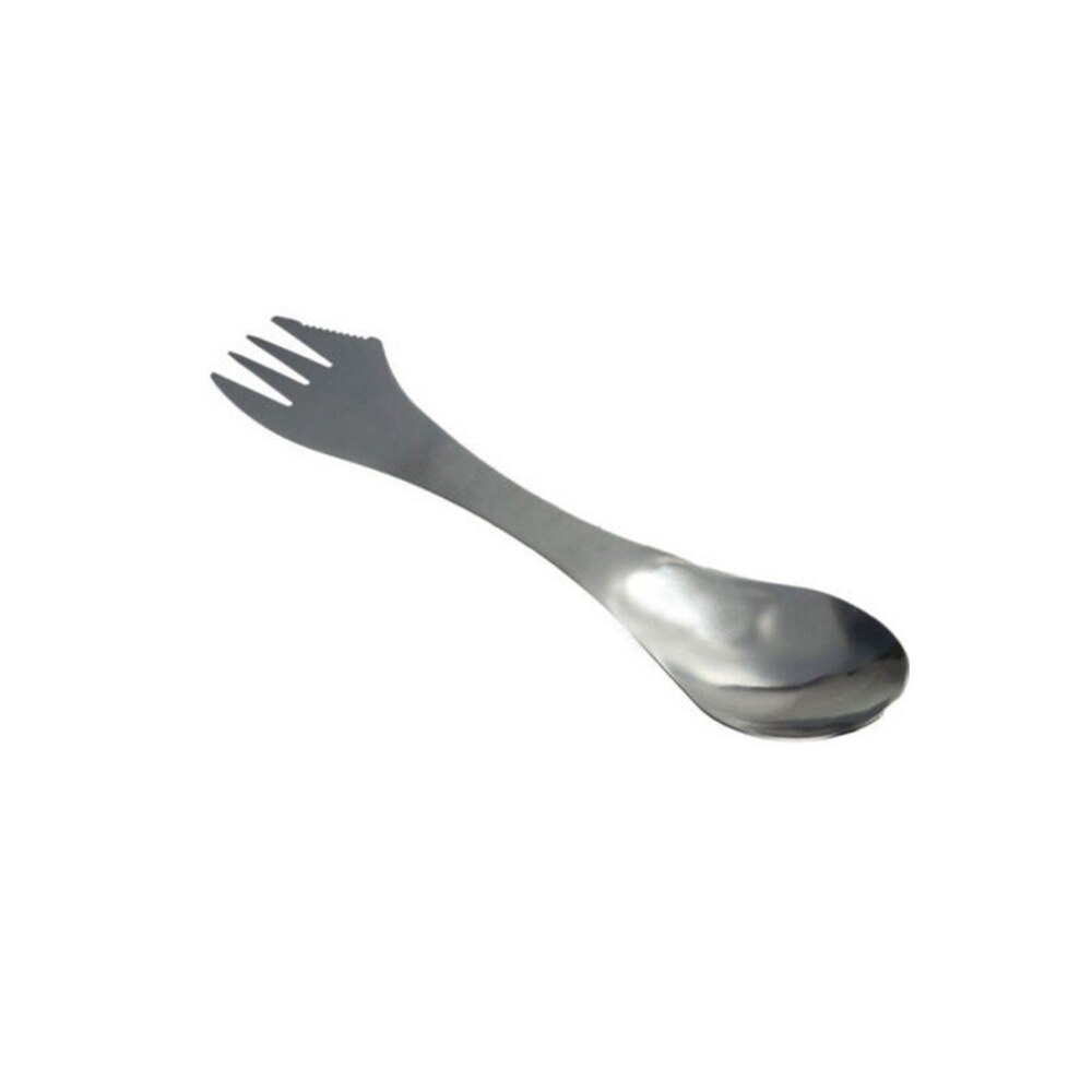 Tenedor de acero inoxidable Spork campamento, pícnic Multi herramienta cubiertos utensilio Hike vajillas al aire libre cubiertos largos tenedor cuchara