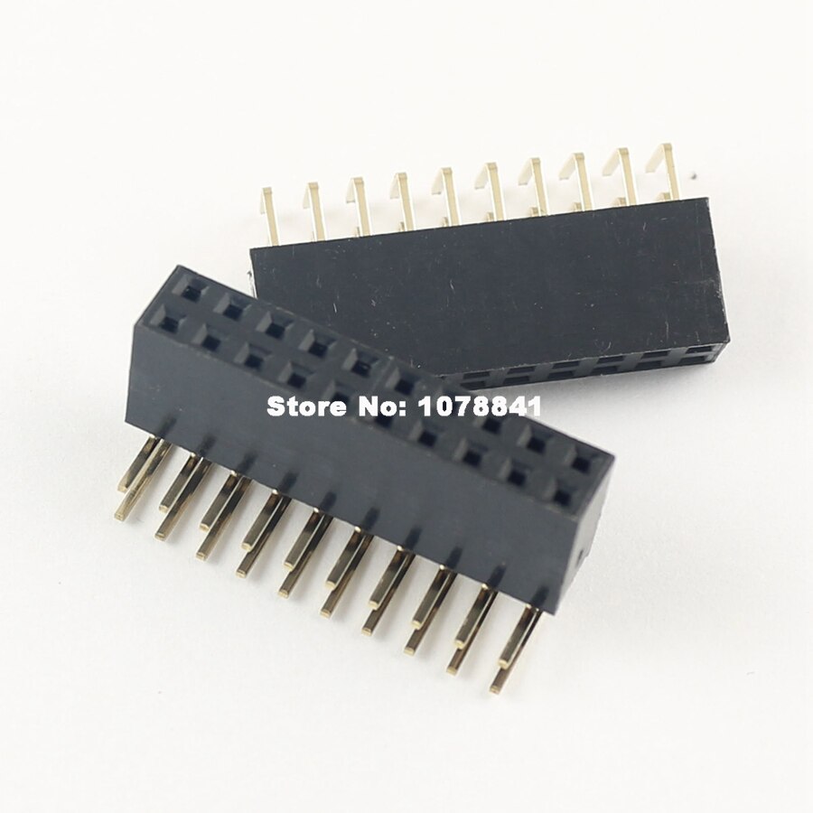 20 Stuks 2.54Mm Pitch 2X10 Pin 20 Pin Female Double Row Haakse Pin Header Strip