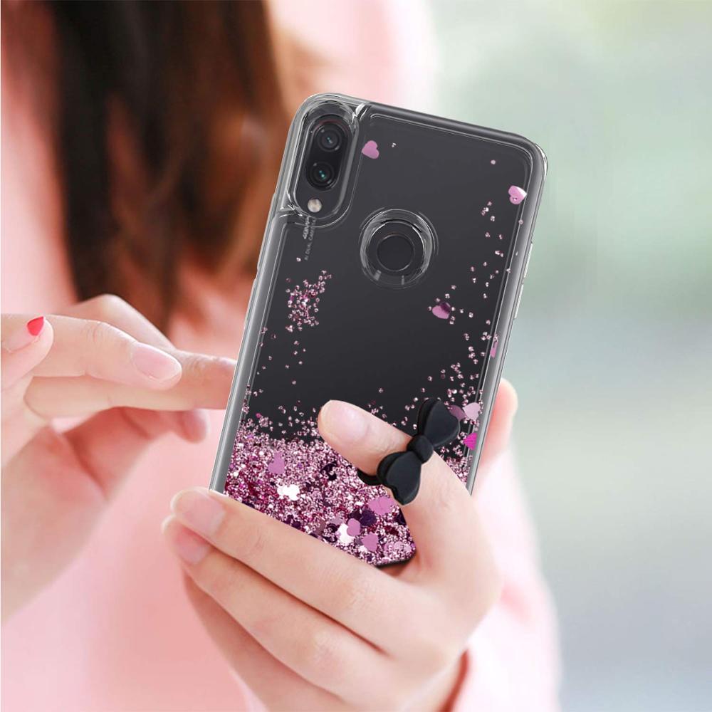 Bling Glitter Liquid Case For Redmi 6 Pro Silicone Coque For Xiaomi Redmi 6 6A 6 Pro 7 7A Note 6 7 Dynamic Qicksand Star Cover: Xiaomi MI A2 Lite / rose gold