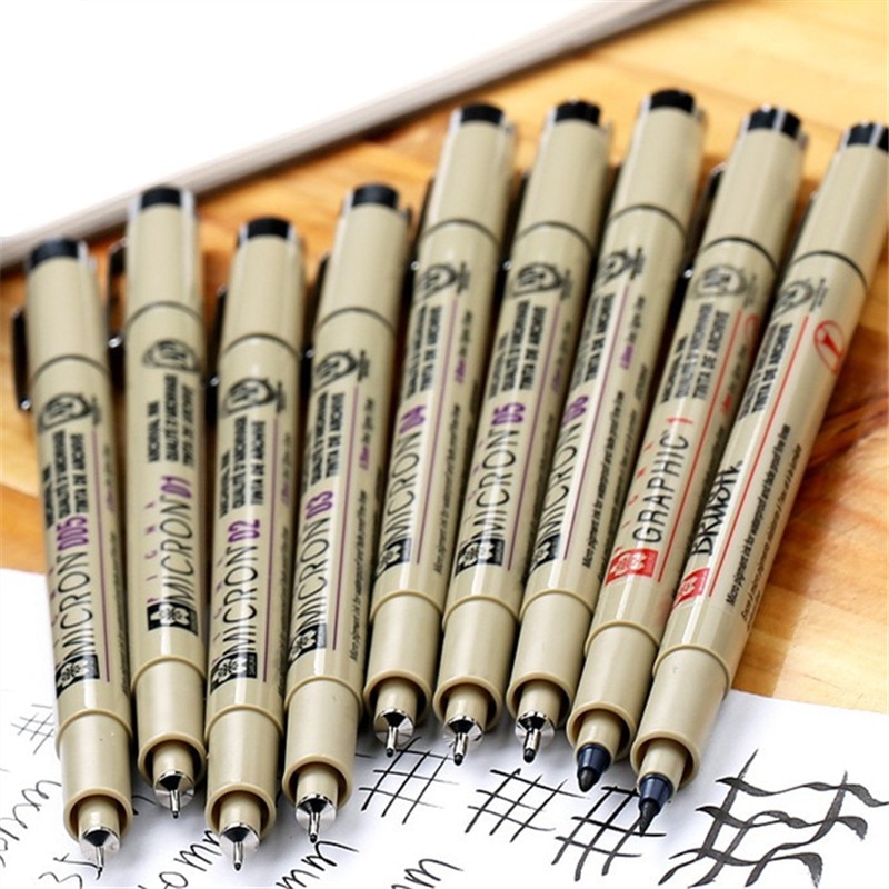Sakura Pigma Micron – stylo à aiguille, Lot 005 01 02 03 04 05 08, marqueurs d&#39;art, 7/9/11 pièces