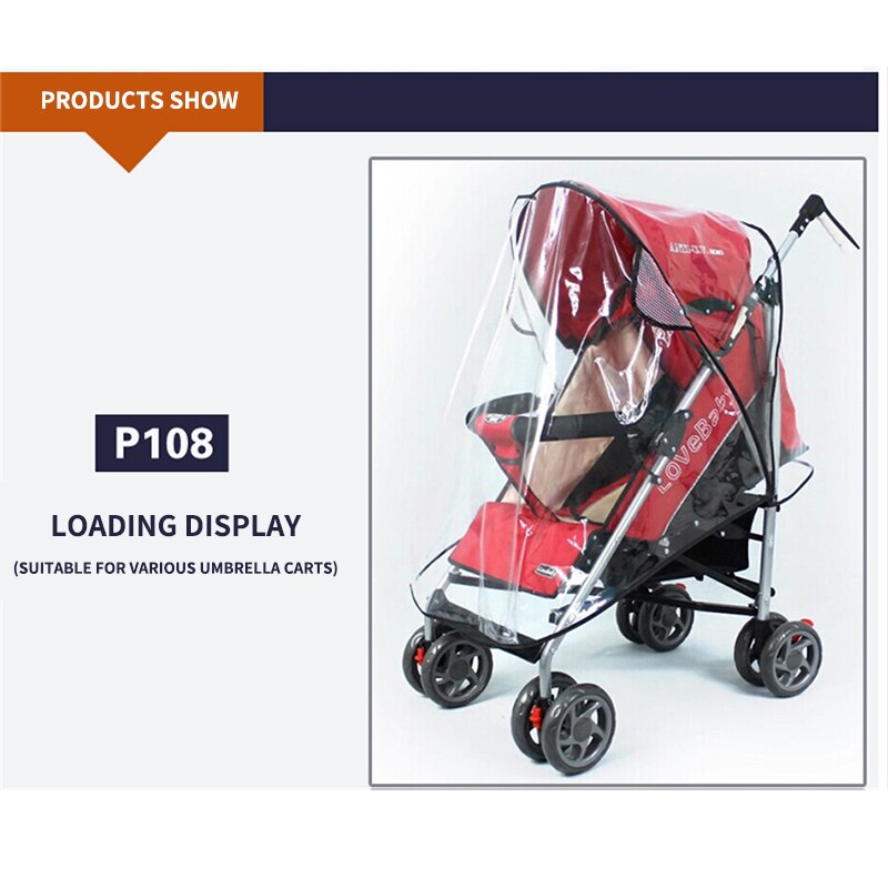 Stroller Accessories Waterproof Rain Cover Transparent Wind Dust Shield Zipper Open For Baby Strollers Pushchairs Raincoat
