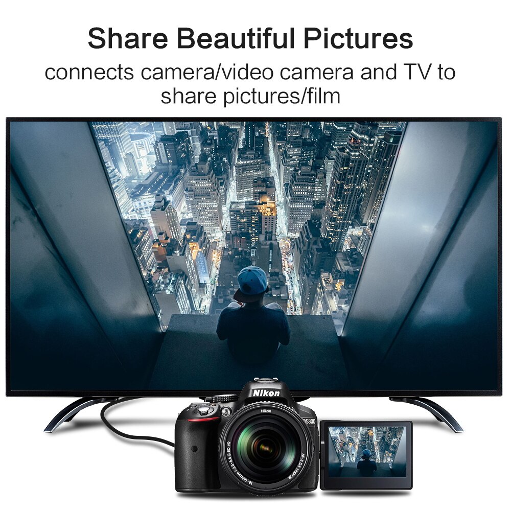 1080P 3D Mini HDMI to HDMI Cable connector Gold plated plug Speed Cables for camera monitor projector notebook 3M 5MHDMI Adapter