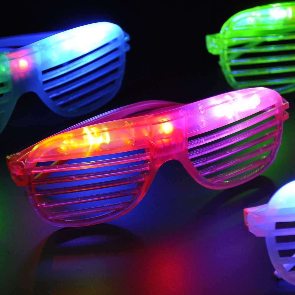 Persianas brillantes para niños, gafas fluorescentes multicolores con luz LED y Calavera, juguetes de , Diba, estrellas, 1 ud.