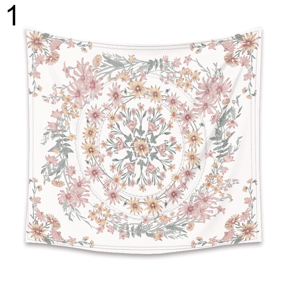 Tapiz colgante de pared de flores estilo bohemio manta decoración de fondo: 130x150cm / 1