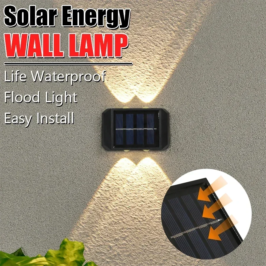 4/6/8 LED Solar Wandlamp Automatische Schakelaar Gangverlichting Waterdichte Outdoor Yard Lantaarn voor Tuin Straat Landschap Decor