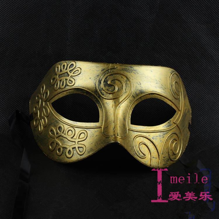 Halloween men's glamour mask half face cos masquerade party props retro wise and cool handsome sexy adult male mask
