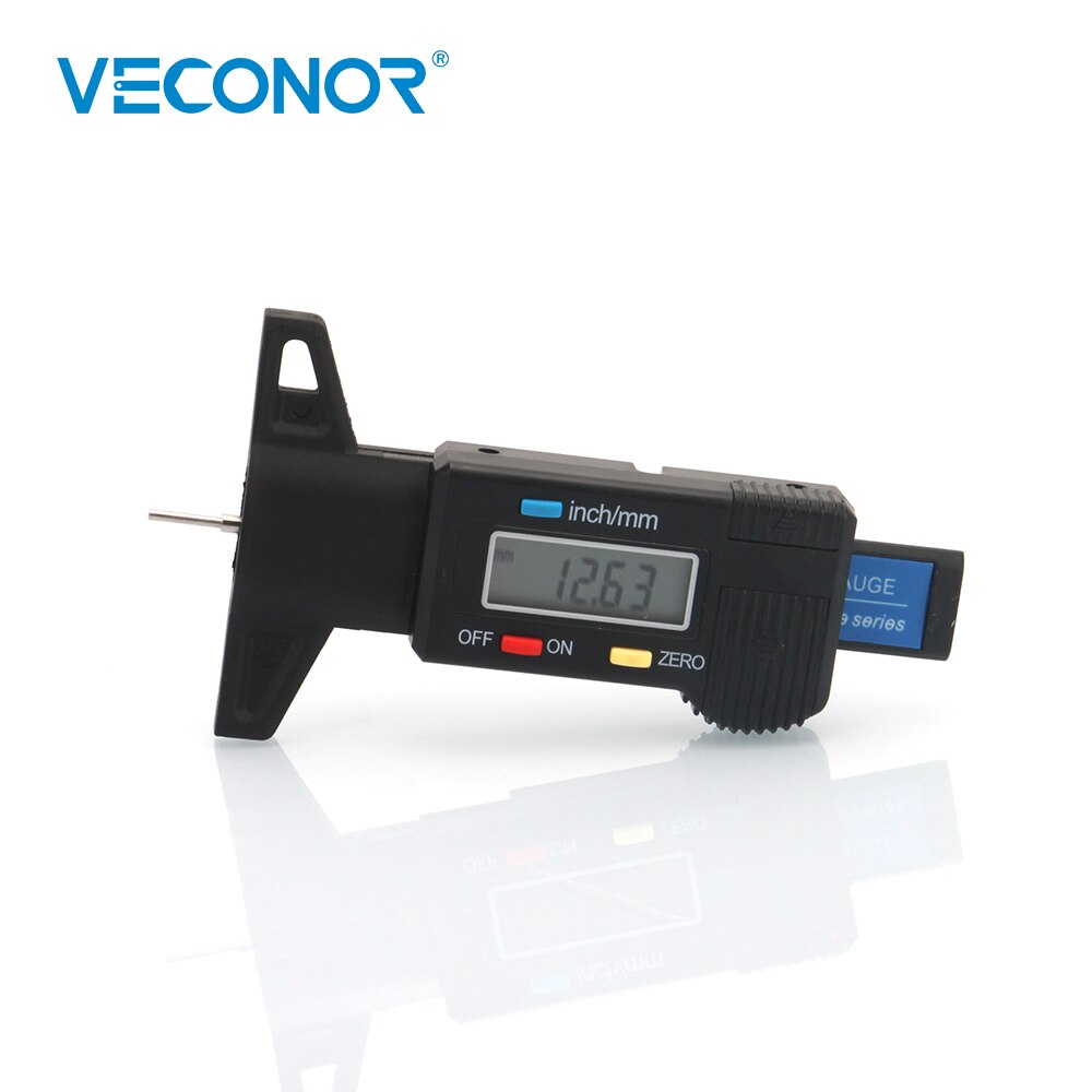 Digital Tread Depth Gauge Measuring Tool With LCD Display Tester Meter For Thread Depth Thickness Detection Inspection Tools