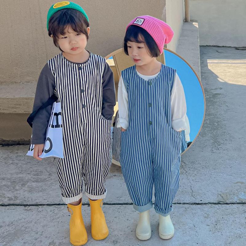 Salopette à rayures pour enfants, , vêtements d'été décontractés, à la , gilet ample pour bébés garçons